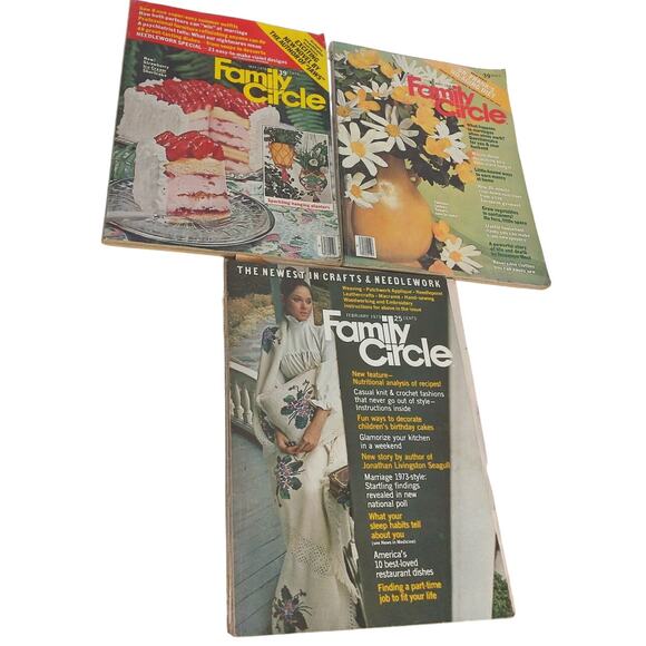 Vintage Family Circle Magazines February 1973 April 1976 May 1976 Set of 3 READ - Picture 1 of 6